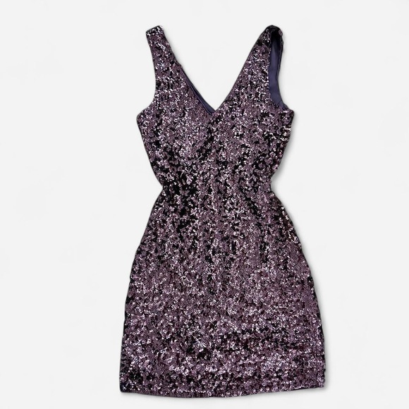 Cachet Dresses & Skirts - Cachet Small Dark Purple Sequin Mini Bodycon Party Dress